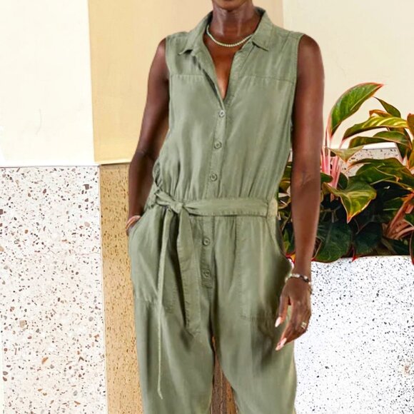 Vintage Pants - Vintage Odette Jumpsuit Woman's Tencel in Jade